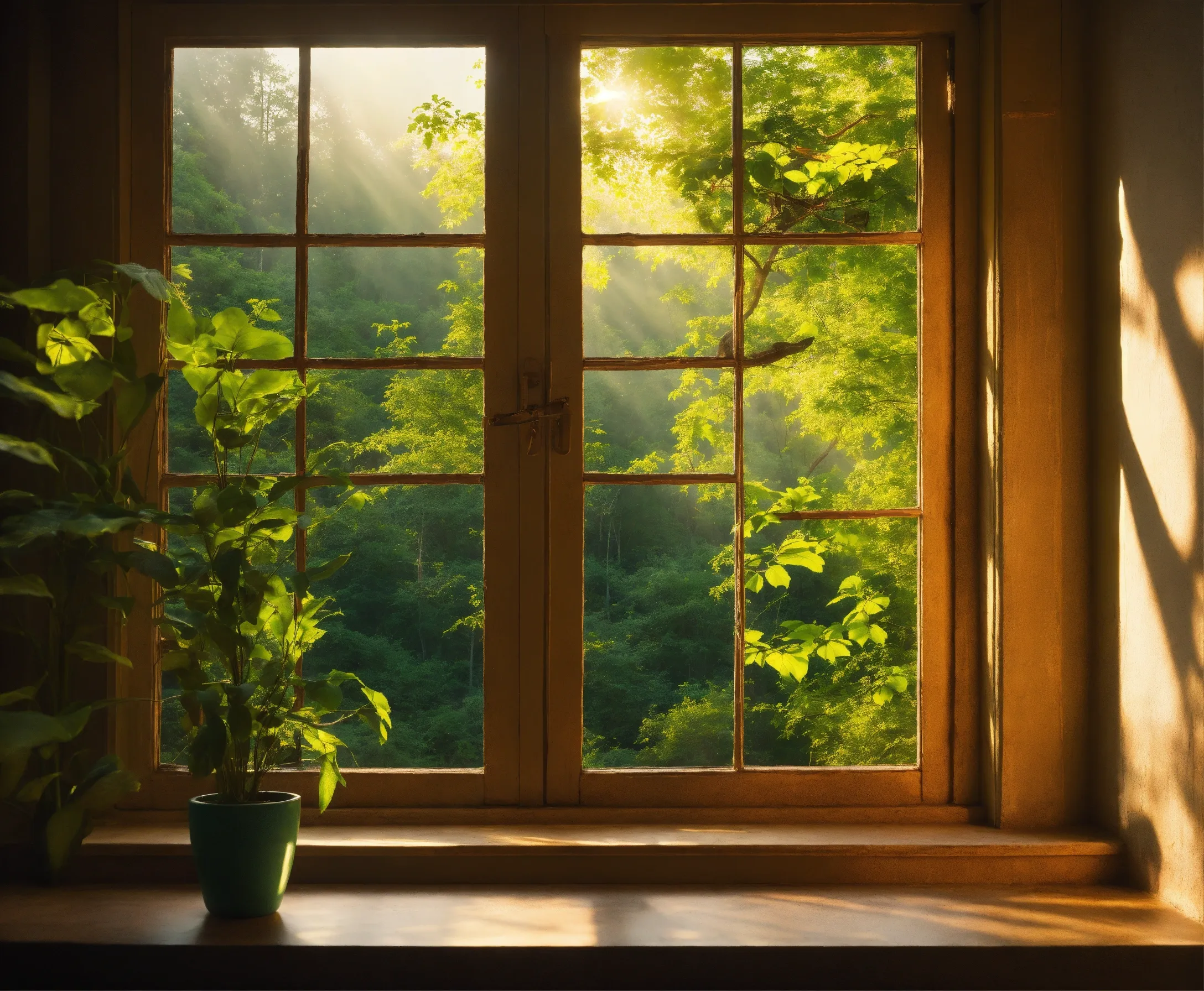 Bedroom with air-purifying plants for better sleep